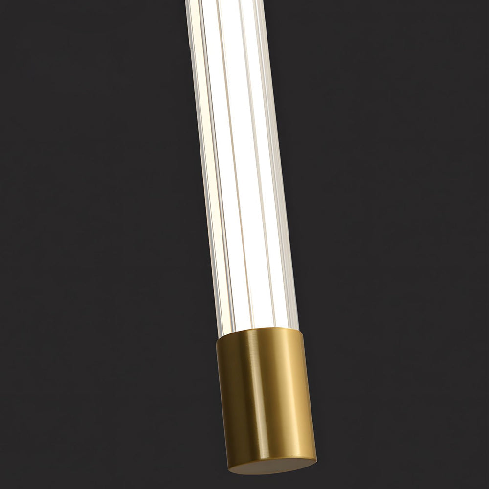 Modern Tall Acrylic Tube LED Wall Sconce with Copper Base for Living Room and Hallway
