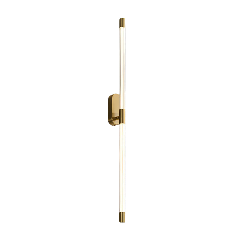 Modern Tall Acrylic Tube LED Wall Sconce with Copper Base for Living Room and Hallway