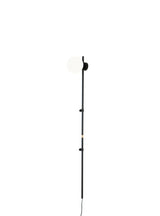 Modern Tall Vertical Stem Wall Lamp with White Glass Globe and Plug In Cord