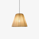 Modern Tapered Fabric Pendant Light Beige Textile Cone Hanging Ceiling Lamp