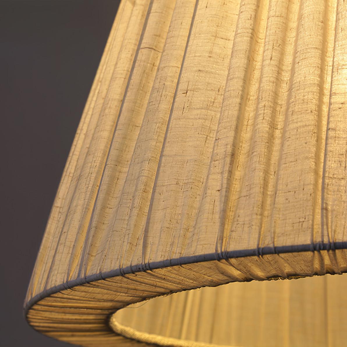 Modern Tapered Fabric Pendant Light Beige Textile Cone Hanging Ceiling Lamp