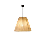 Modern Tapered Fabric Pendant Light Beige Textile Cone Hanging Ceiling Lamp