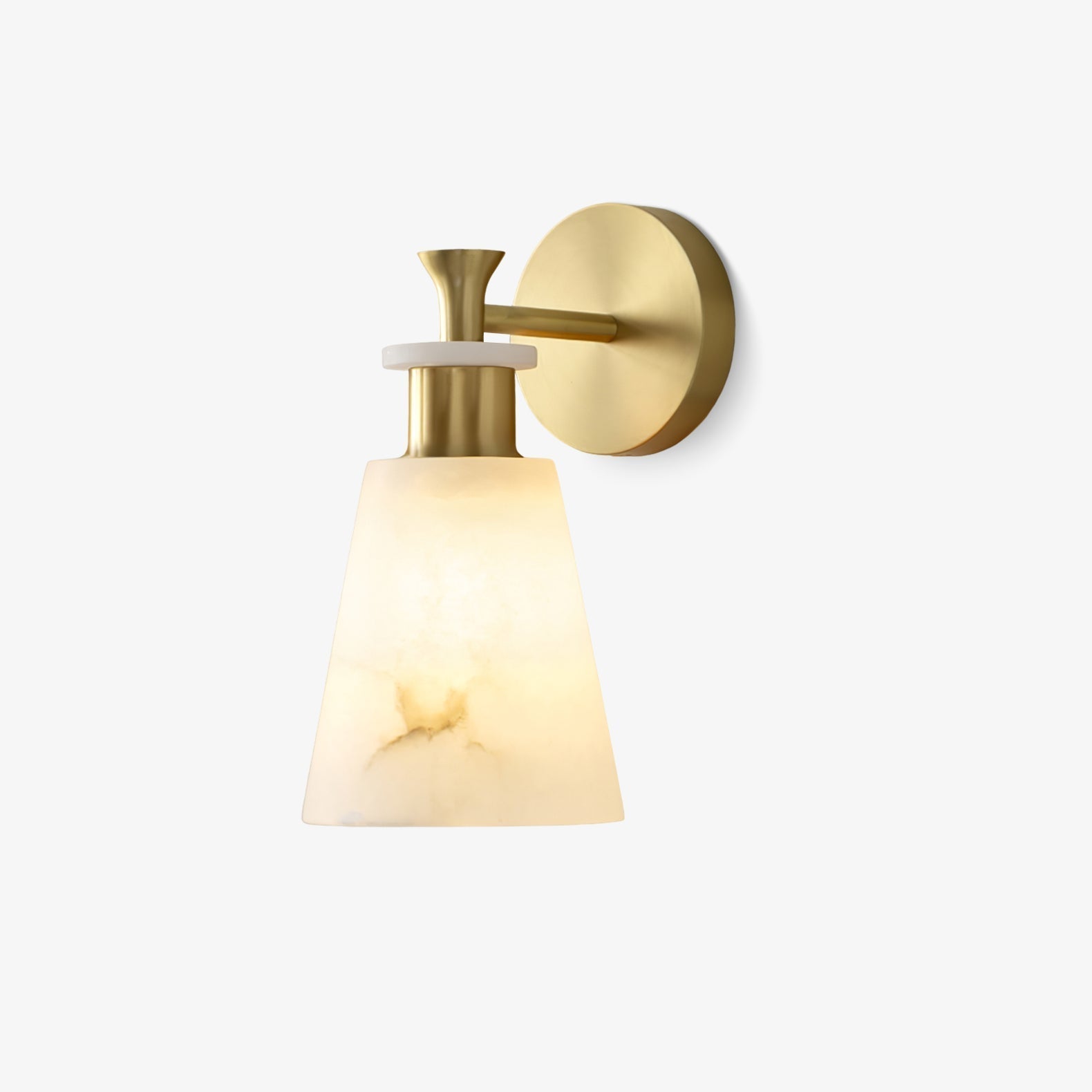 Modern Tapered Natural Alabaster Stone Wall Sconce Light for Luxury Interior Spaces