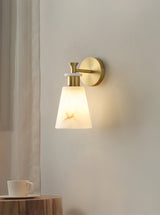 Modern Tapered Natural Alabaster Stone Wall Sconce Light for Luxury Interior Spaces