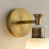 Modern Tapered Natural Alabaster Stone Wall Sconce Light for Luxury Interior Spaces