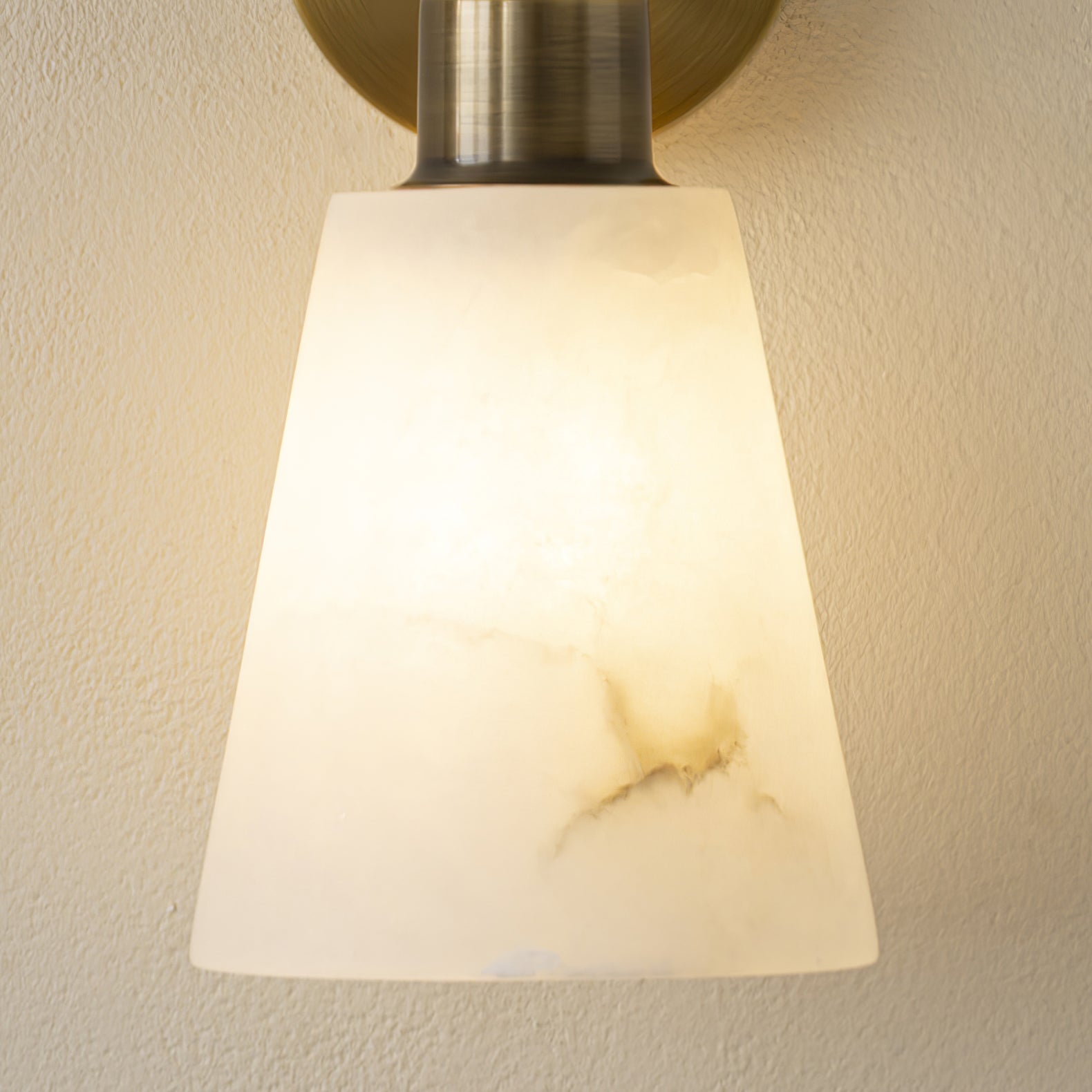 Modern Tapered Natural Alabaster Stone Wall Sconce Light for Luxury Interior Spaces