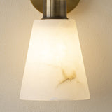 Modern Tapered Natural Alabaster Stone Wall Sconce Light for Luxury Interior Spaces
