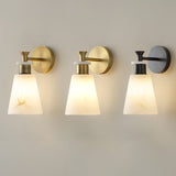 Modern Tapered Natural Alabaster Stone Wall Sconce Light for Luxury Interior Spaces