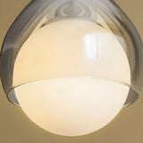 Modern Teardrop Glass Pendant Light Adjustable LED Smoked Glass Hanging Fixture for Living Room