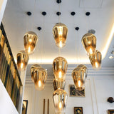 Modern Teardrop Metallic Fade Glass Pendant Light Contemporary Ceiling Hanging Lamp