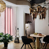 Modern Teardrop Metallic Fade Glass Pendant Light Contemporary Ceiling Hanging Lamp