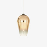 Modern Teardrop Metallic Fade Glass Pendant Light Contemporary Ceiling Hanging Lamp