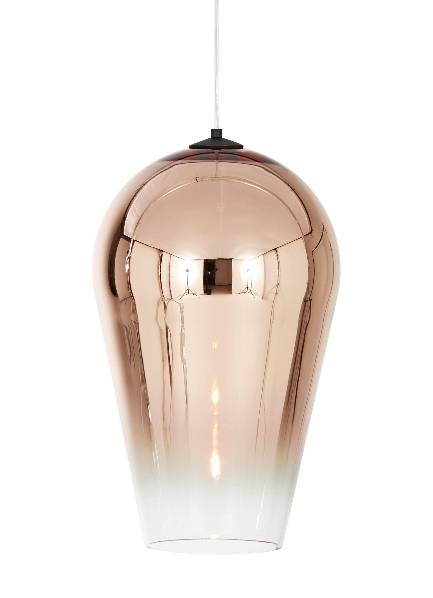Modern Teardrop Metallic Fade Glass Pendant Light Contemporary Ceiling Hanging Lamp