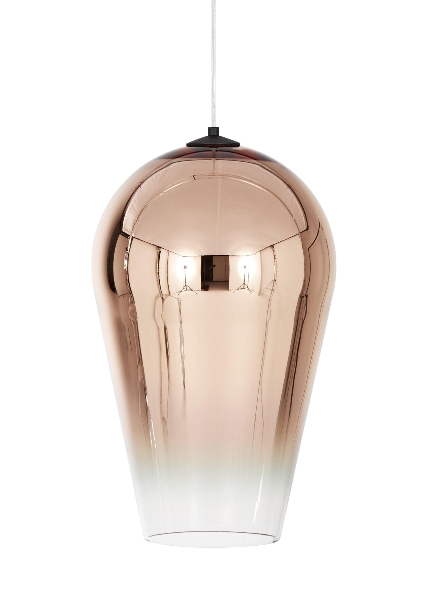 Modern Teardrop Metallic Fade Glass Pendant Light Contemporary Ceiling Hanging Lamp