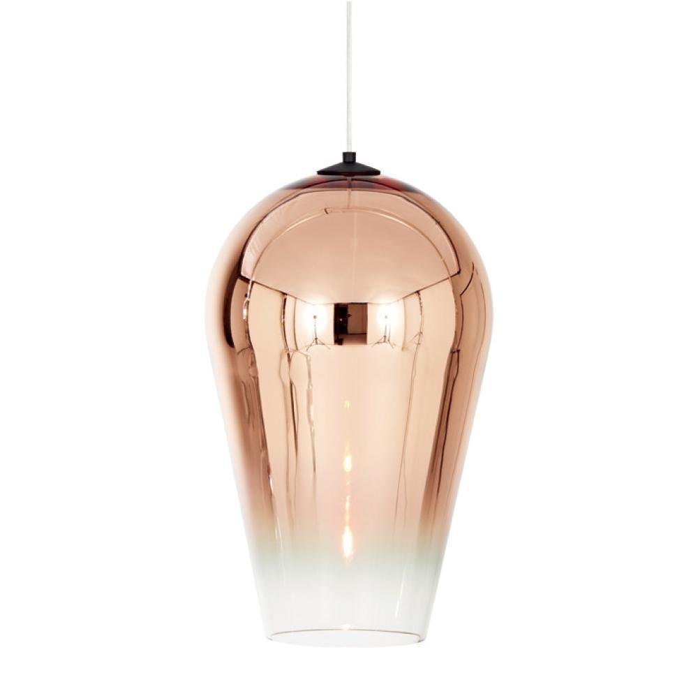 Modern Teardrop Metallic Fade Glass Pendant Light Contemporary Ceiling Hanging Lamp