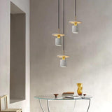 Modern Terrazzo Cement Cylinder LED Pendant Light for Kitchen Island and Minimalist Dining Room