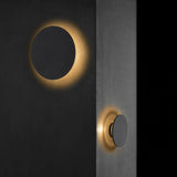 Modern Terrazzo Floating Disc Wall Sconce Backlit Integrated LED Lighting