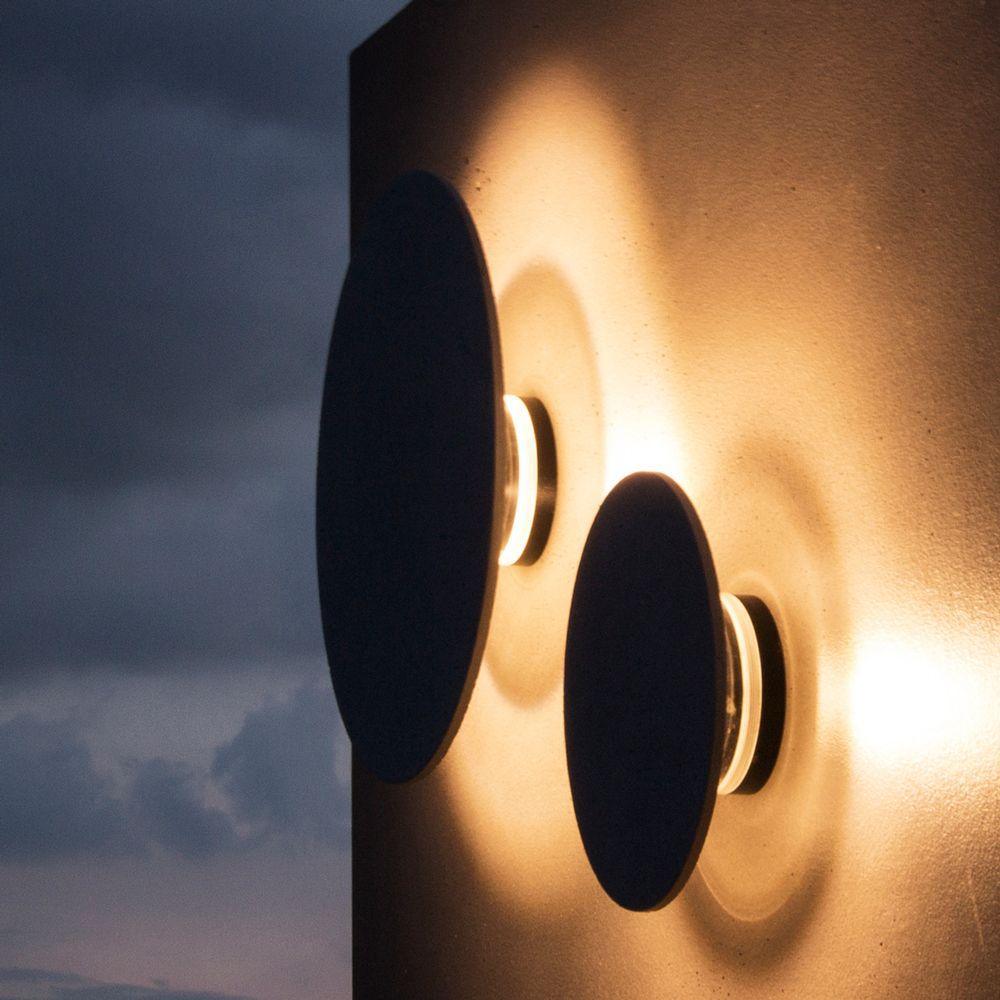 Modern Terrazzo Floating Disc Wall Sconce Backlit Integrated LED Lighting