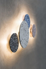 Modern Terrazzo Floating Disc Wall Sconce Backlit Integrated LED Lighting