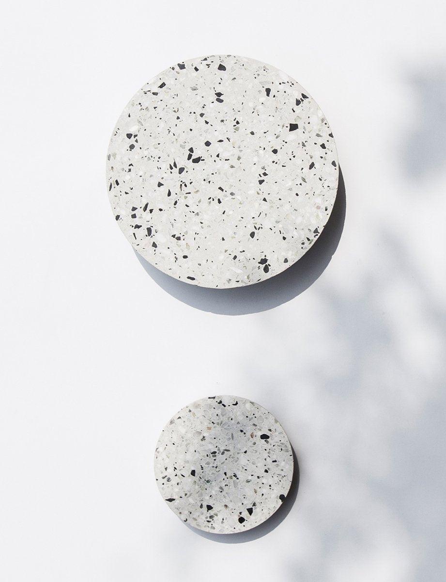 Modern Terrazzo Floating Disc Wall Sconce Backlit Integrated LED Lighting