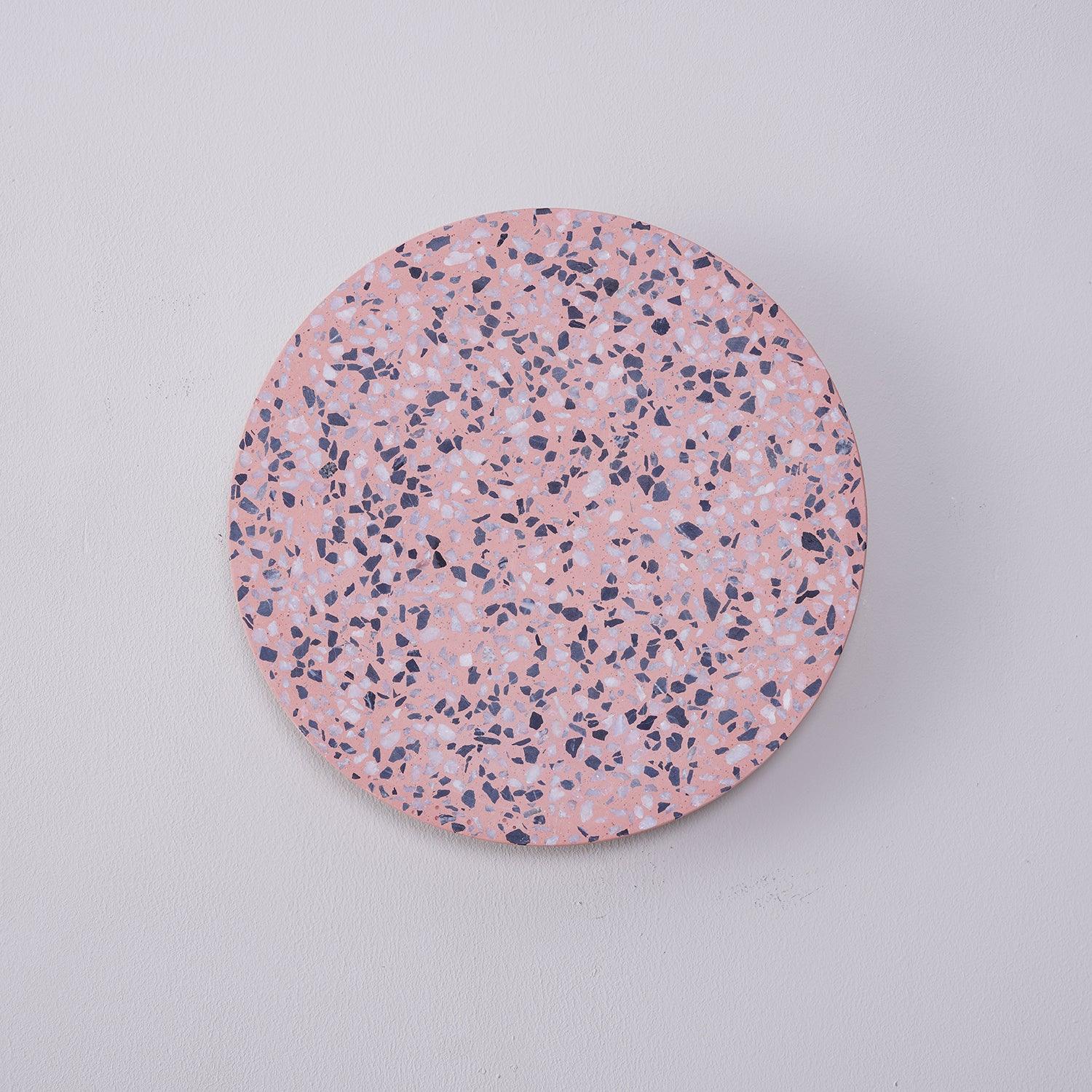 Modern Terrazzo Floating Disc Wall Sconce Backlit Integrated LED Lighting