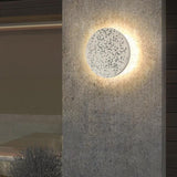 Modern Terrazzo LED Outdoor Wall Sconce Waterproof Circular Porch Light for Garden and Patio