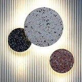 Modern Terrazzo LED Outdoor Wall Sconce Waterproof Circular Porch Light for Garden and Patio