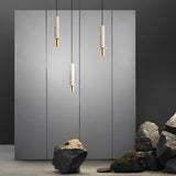 Modern Terrazzo Marble Cylindrical Pendant Light LED Hanging Spotlight for Bedside and Kitchen