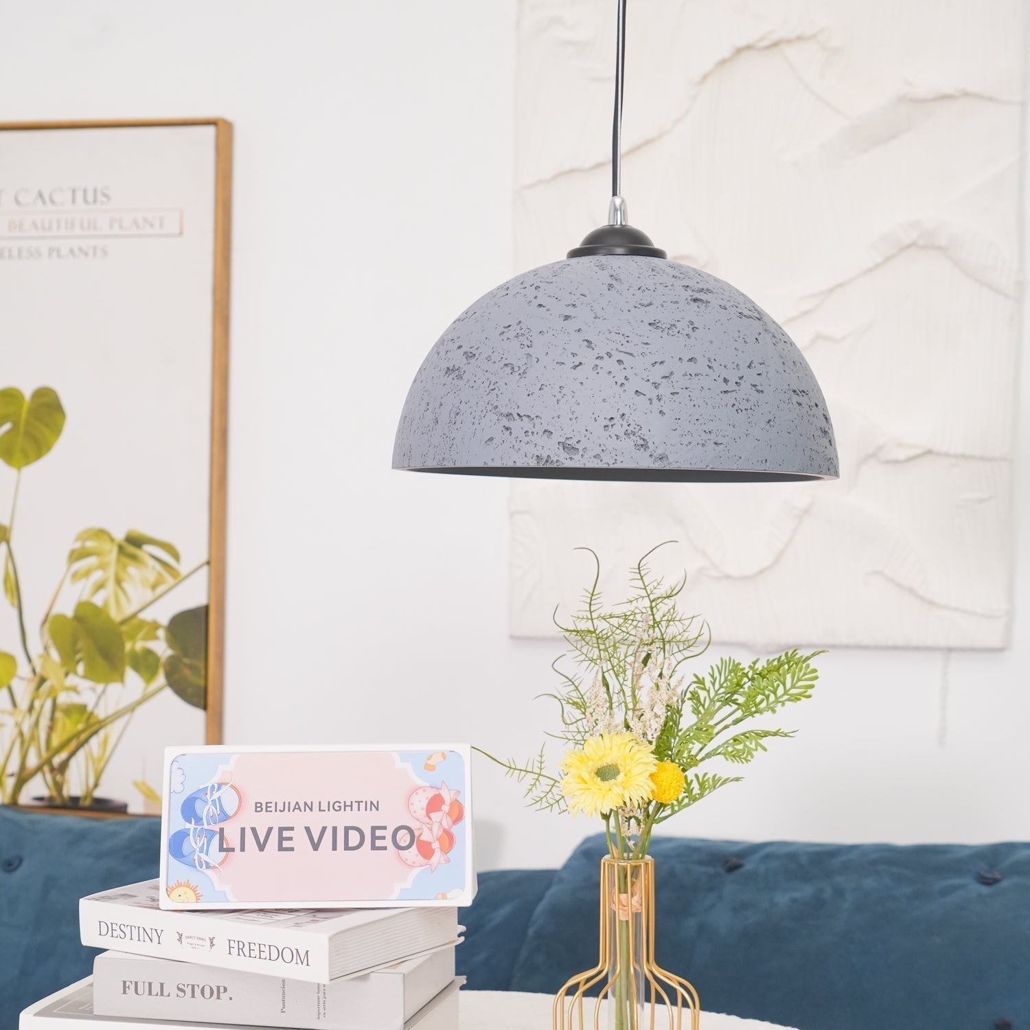 Modern Textured Composite Dome Pendant Light Minimalist Droplight for Home