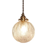 Modern Textured Glass Ball LED Pendant Light with 3 Step Dimming for Bedside