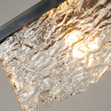 Modern Textured Glass Chandelier for Dining Room with 3 Color Dimming Lighting Modes