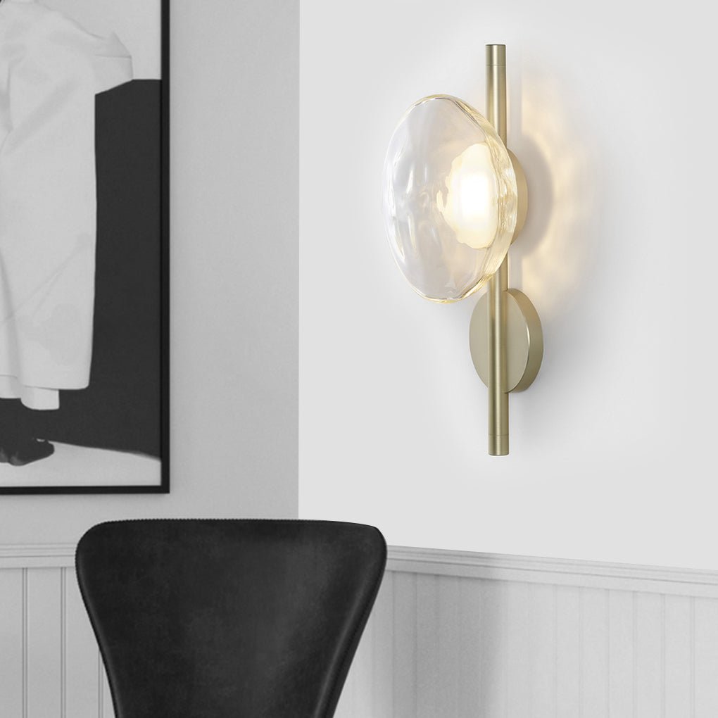 Modern Textured Glass Shell Wall Sconce for Bedroom Bedside and Study Lighting