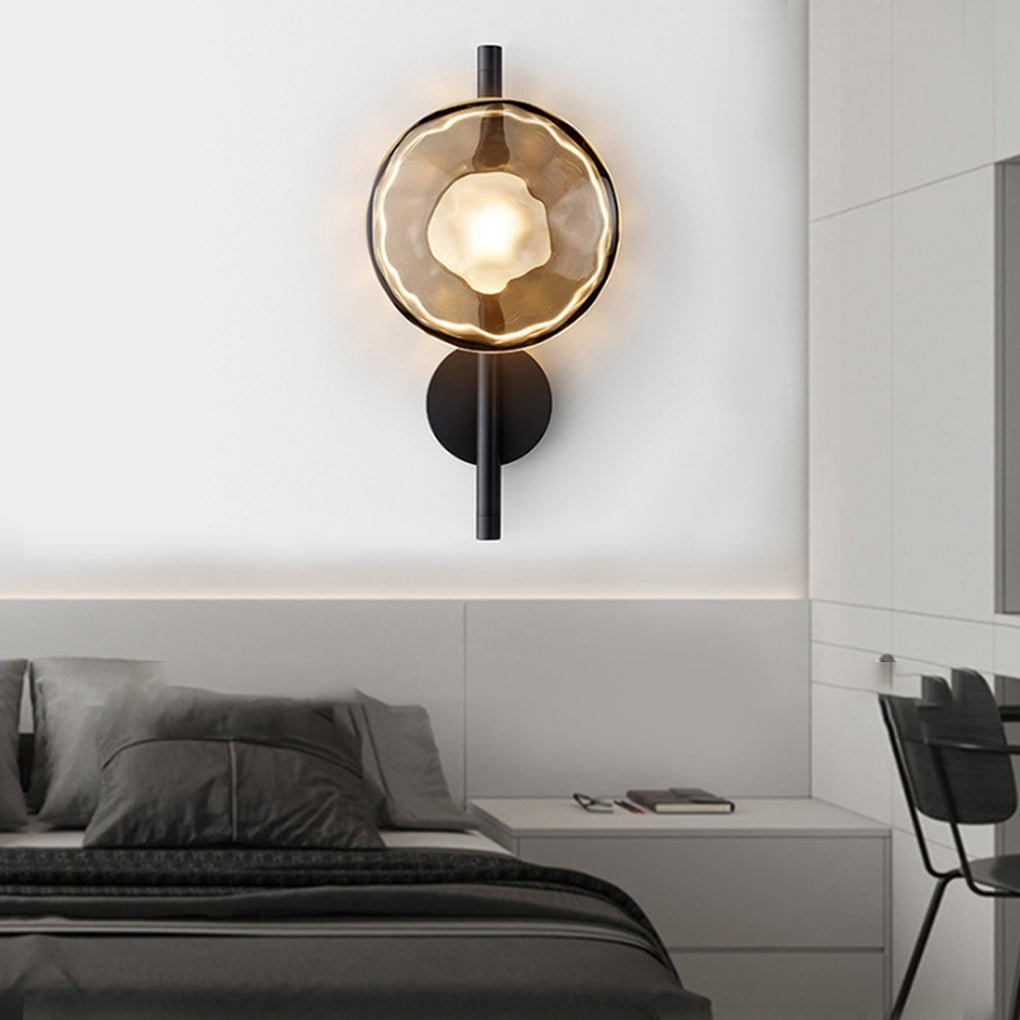 Modern Textured Glass Shell Wall Sconce for Bedroom Bedside and Study Lighting
