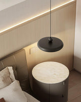 Modern Thin Disc LED Pendant Light Slim Brass Acrylic Minimalist Hanging Lamp