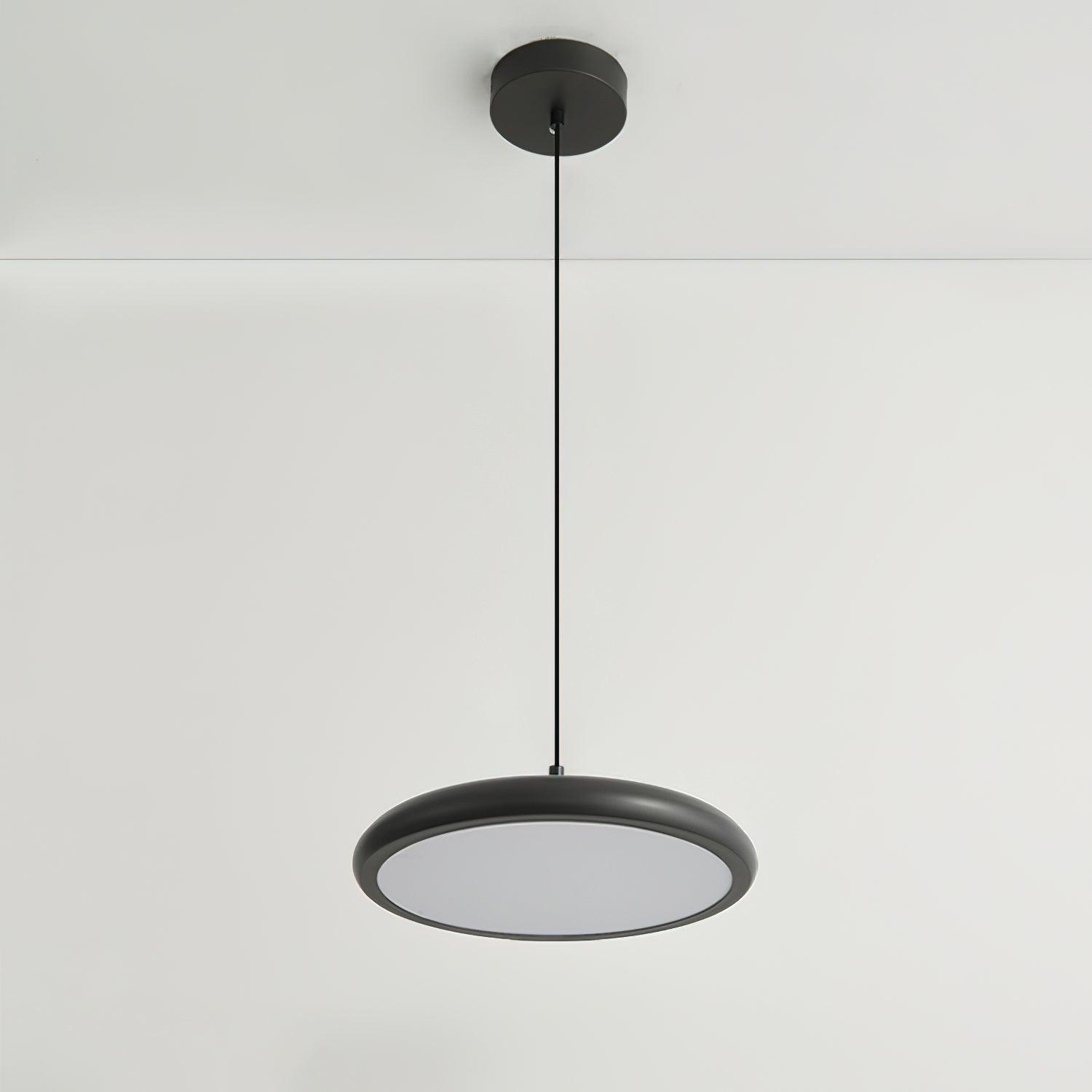 Modern Thin Disc LED Pendant Light Slim Brass Acrylic Minimalist Hanging Lamp