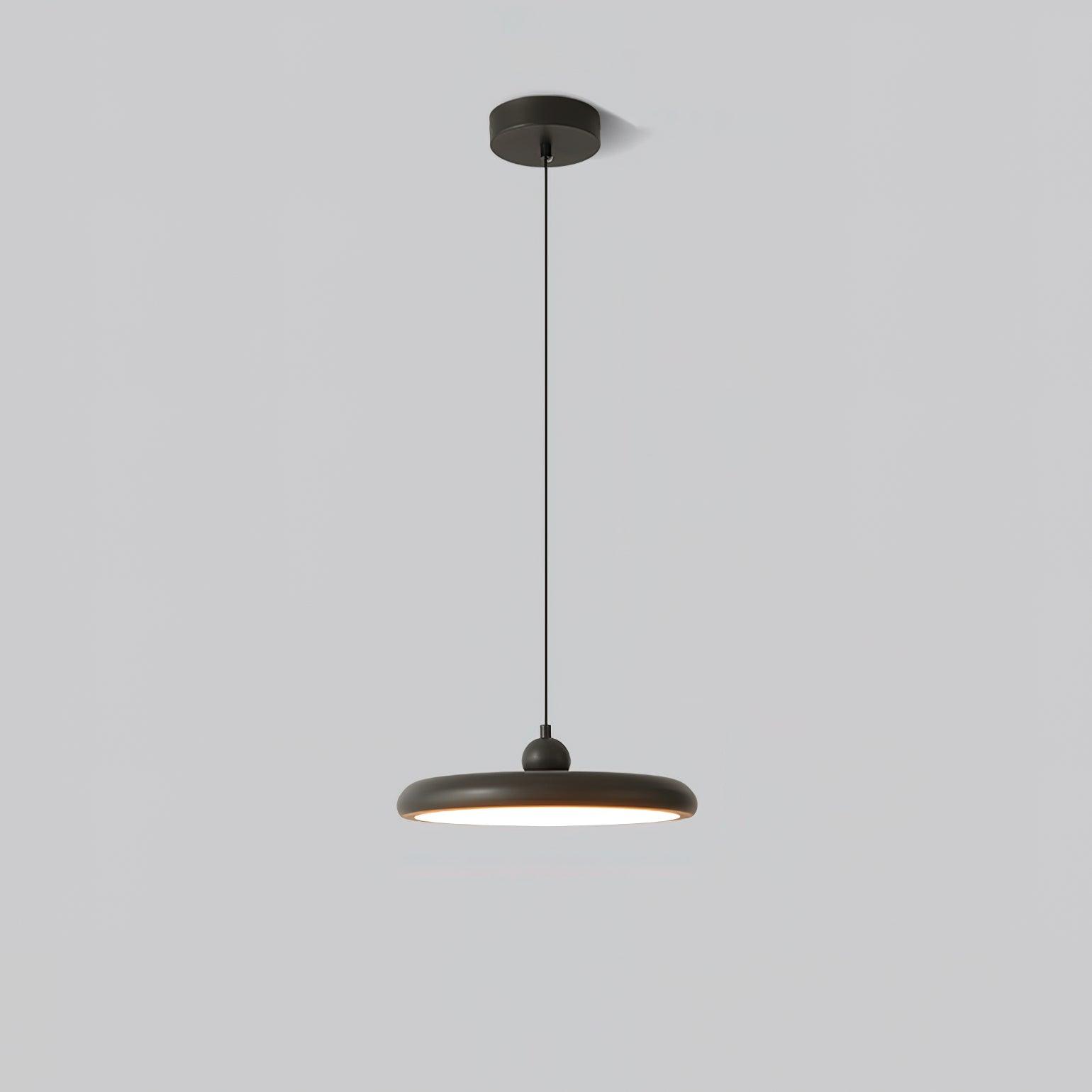 Modern Thin Disc LED Pendant Light Slim Brass Acrylic Minimalist Hanging Lamp