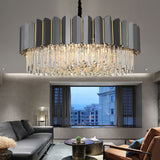 Modern Three Color LED Crystal Chandelier Luxury Hanging Ceiling Light for Living Room