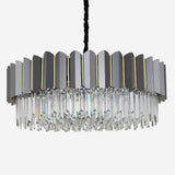 Modern Three Color LED Crystal Chandelier Luxury Hanging Ceiling Light for Living Room
