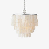 Modern Tiered Capiz Shell Chandelier Pendant Light Fixture for Indoor Decor