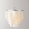 Modern Tiered Capiz Shell Chandelier Pendant Light Fixture for Indoor Decor