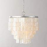 Modern Tiered Capiz Shell Chandelier Pendant Light Fixture for Indoor Decor