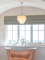 Modern Tiered Capiz Shell Chandelier Pendant Light Fixture for Indoor Decor