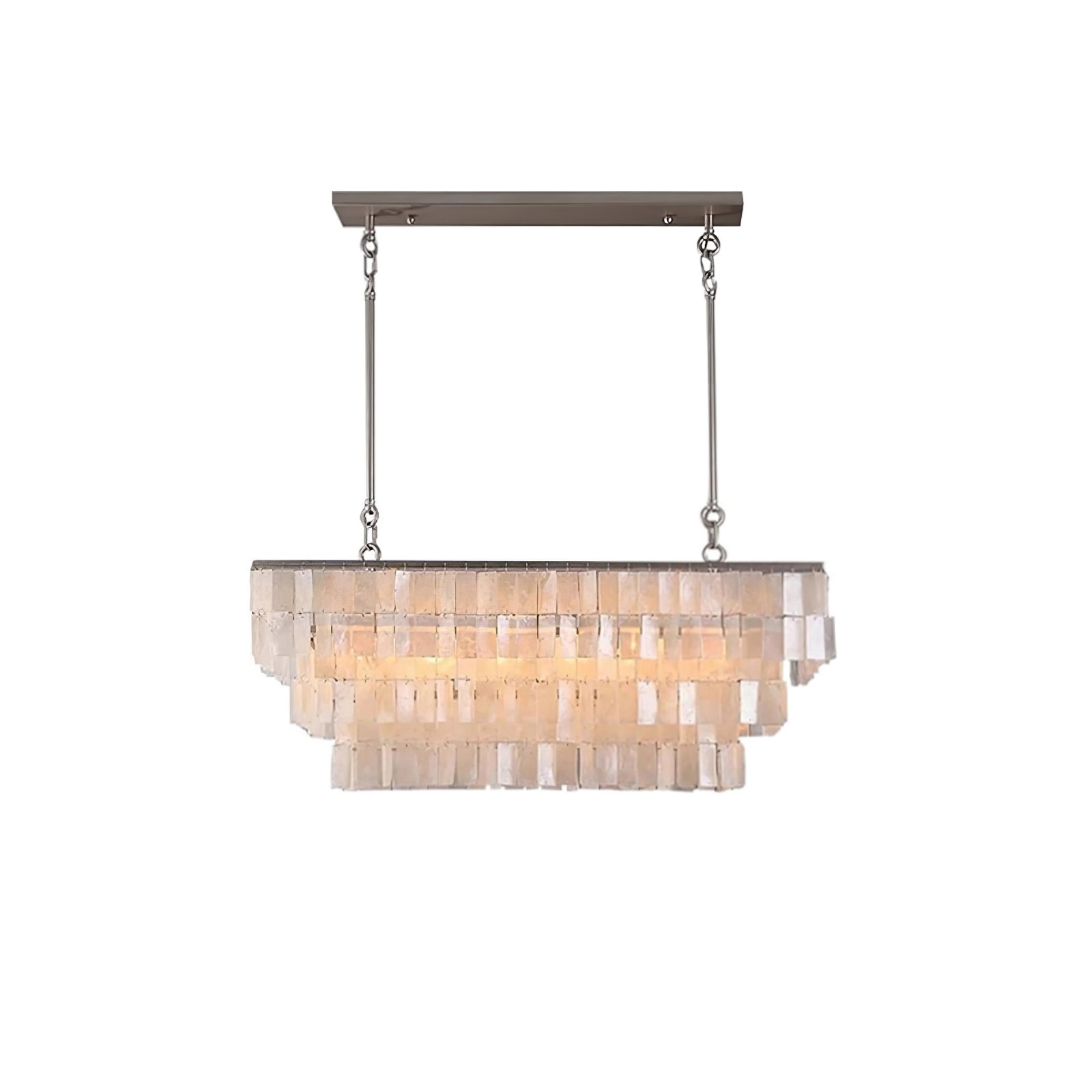 Modern Tiered Capiz Shell Chandelier Pendant Light Fixture for Indoor Decor