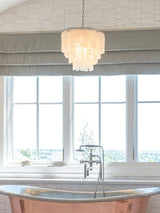 Modern Tiered Capiz Shell Chandelier Pendant Light Fixture for Indoor Decor