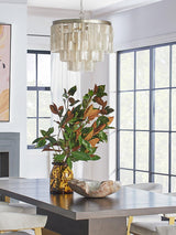 Modern Tiered Capiz Shell Chandelier Pendant Light Fixture for Indoor Decor