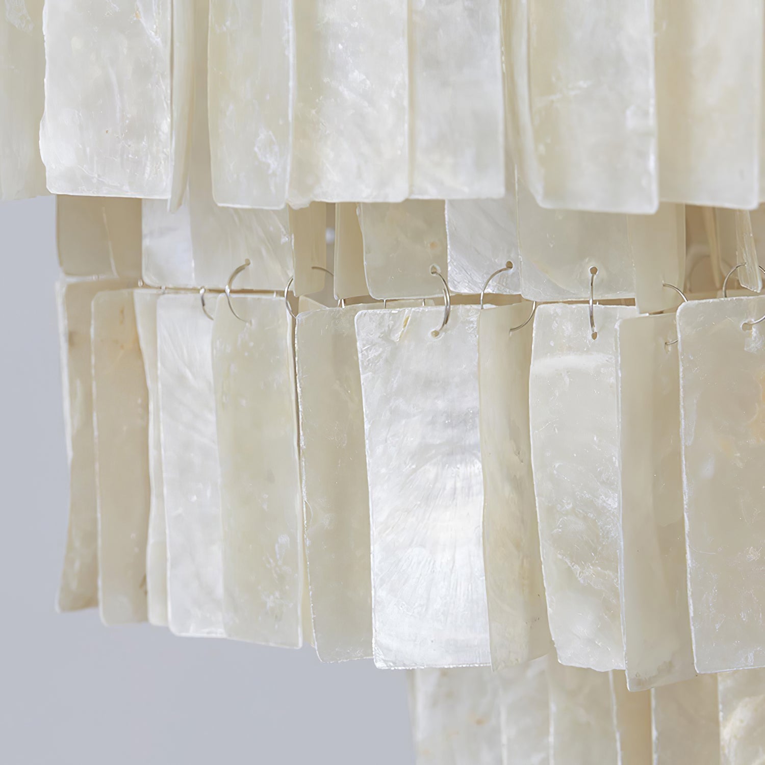 Modern Tiered Capiz Shell Chandelier Pendant Light Fixture for Indoor Decor
