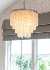 Modern Tiered Capiz Shell Chandelier Pendant Light Fixture for Indoor Decor