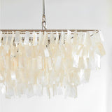 Modern Tiered Capiz Shell Chandelier Pendant Light Fixture for Indoor Decor