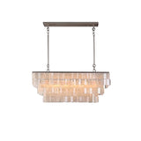 Modern Tiered Capiz Shell Chandelier Pendant Light Fixture for Indoor Decor