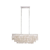 Modern Tiered Capiz Shell Chandelier Pendant Light Fixture for Indoor Decor